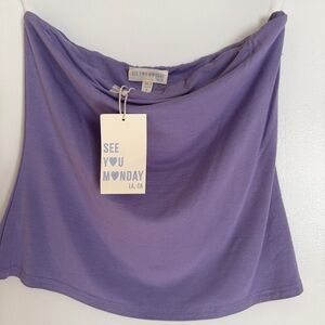 NWT See You Monday Purple tube top lined summer vibes women XL